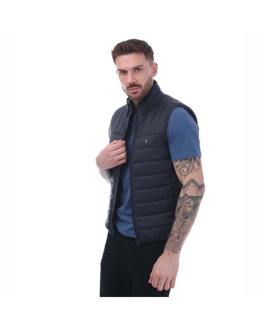 Farah Men's Arsenal Wadded Gilet In Navy in het Blue voor heren