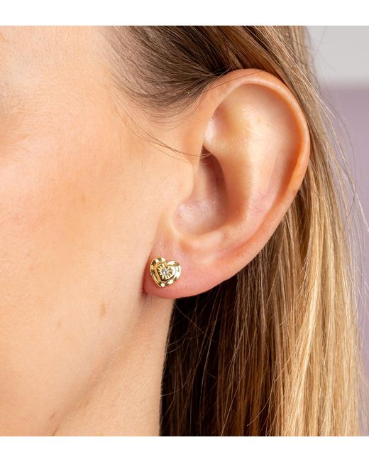 The Jewellery Stockroom Metallic Plated Cz Heart Studs