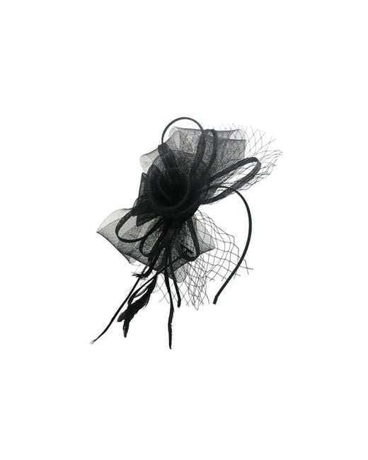 SVNX Black Double Flower Feather Fascinator