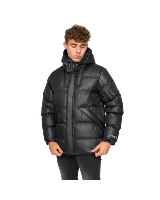 Crosshatch Black Camptor Panelled Jacket for men