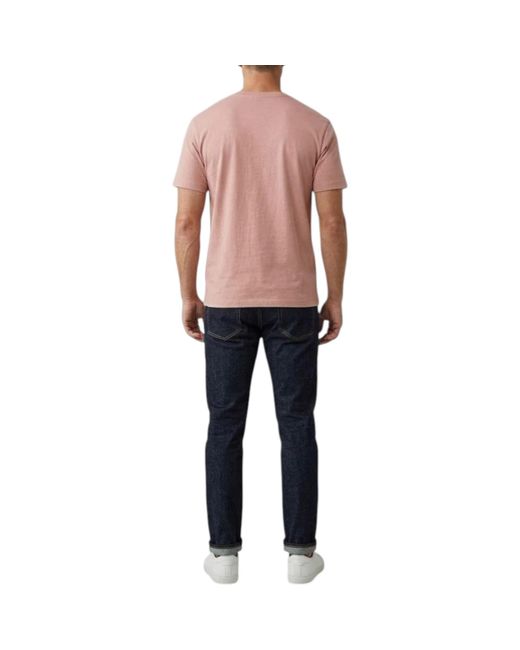 Marks & Spencer Pink M&S T Shirts Relax Fit Short Sleeve Pure Cotton Garment Dyed Oversized Top for men