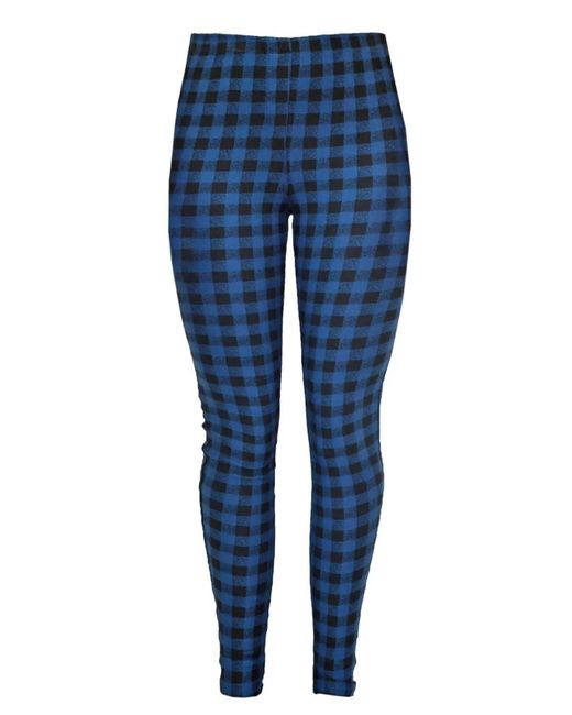 TOPSHOP Blue Dogtooth Check Leggings