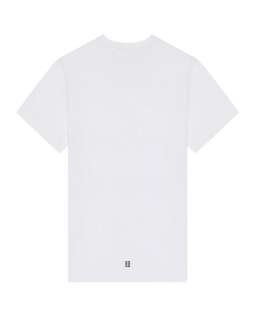 Givenchy White Flames Logo Printed T-Shirt for men
