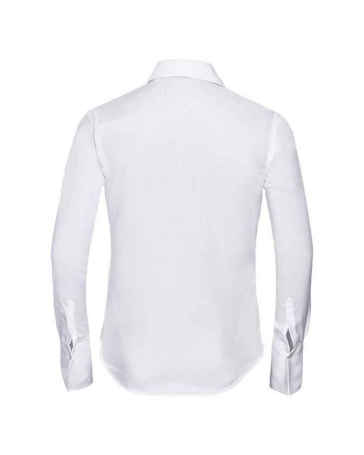 Russell White Collection /Ladies Ultimate Non-Iron Long-Sleeved Shirt Cotton