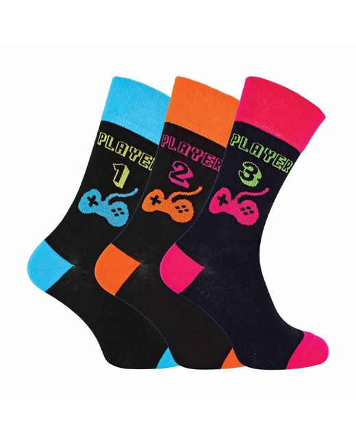 Sock Snob Blue 3 Pack Retro Gaming Funky Novelty Video Game Socks for men