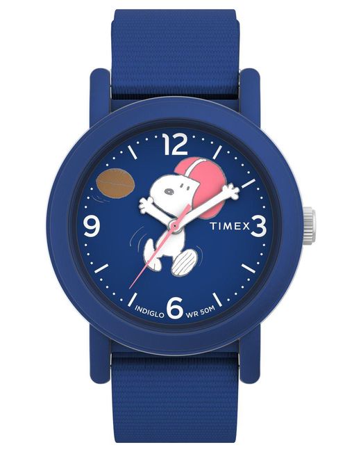 Timex Blue Peanuts Originals Camper Watch Tw2W48500 Fabric