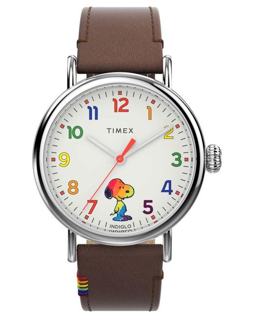 Timex Metallic Peanuts Waterbury Standard Watch Tw2W53900 Leather (Archived) for men