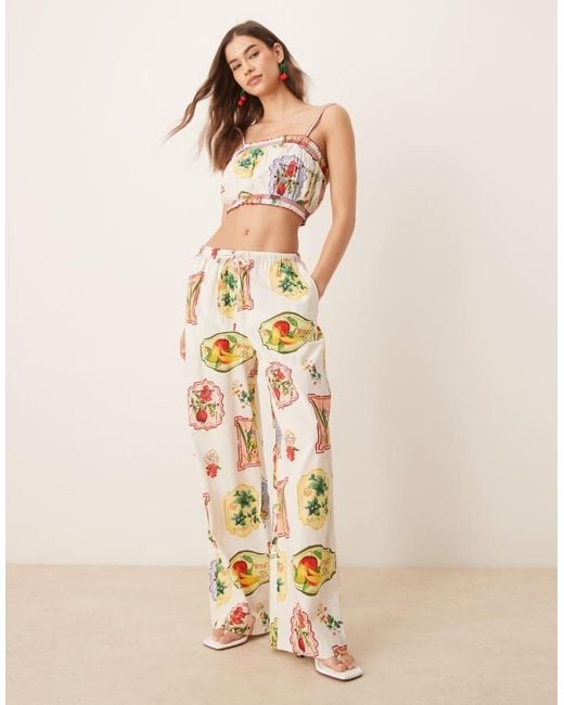 Nobody's Child Multicolor Chai Cropped Cami Top Co-Ord