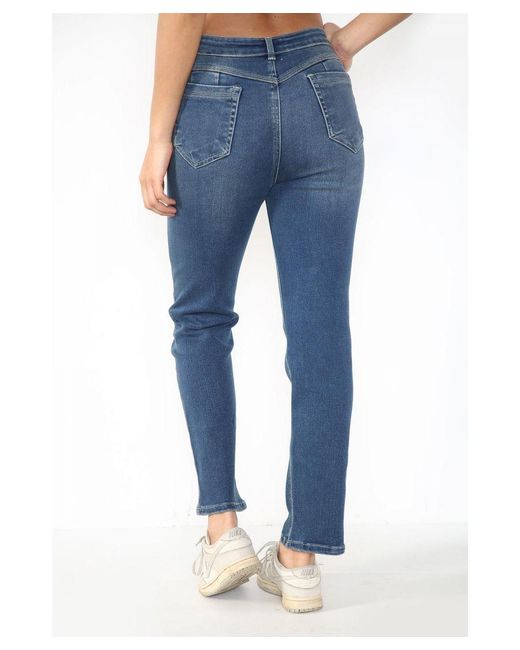 MYT Blue Ladies Magic Shaping High Waisted Straight Leg Jeans