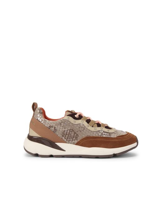 Kurt Geiger Brown Suede Sporty Runner Sneakers