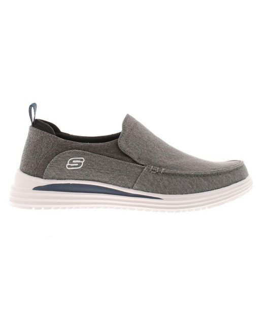 Skechers Gray Casual Shoes Proven Evers Slip On Charcoal for men