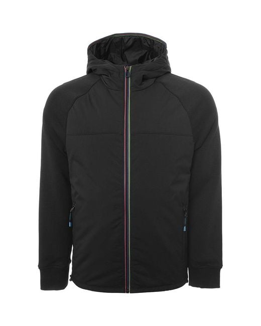 Paul Smith Black Hooded Mixed Media Jacket for men
