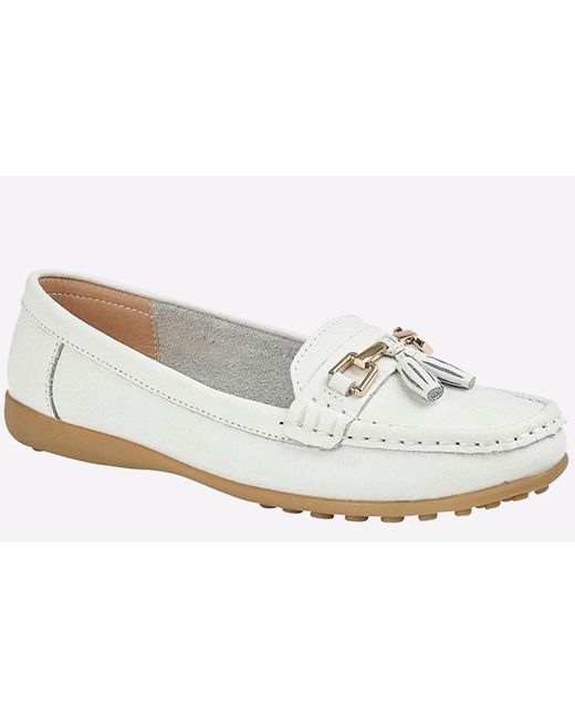 Boulevard White Camila Tassle Loafers