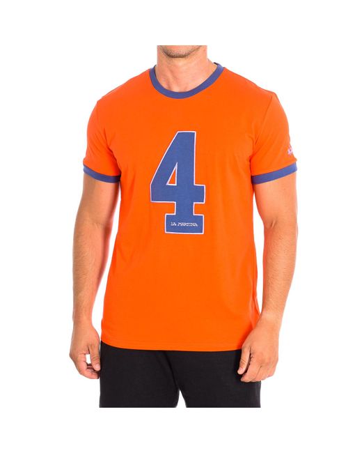 La Martina Orange Short Sleeve T-Shirt Tmr312-Js206 for men