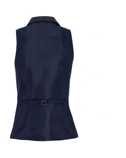 PREMIER Blue Ladies Herringbone Waistcoat
