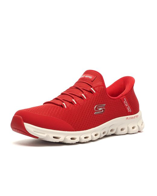 Skechers Red Glide Hands Free Slip-Ins Memory Foam Trainers