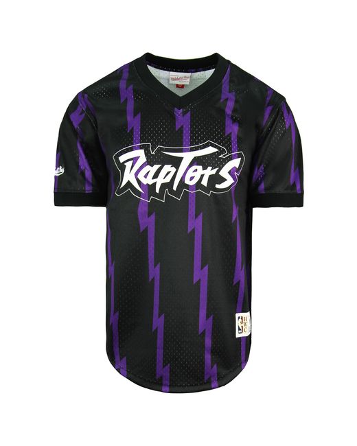 Mitchell & Ness Blue Michtell & Nba Toronto Raptors Wordmark Mesh T-Shirt for men