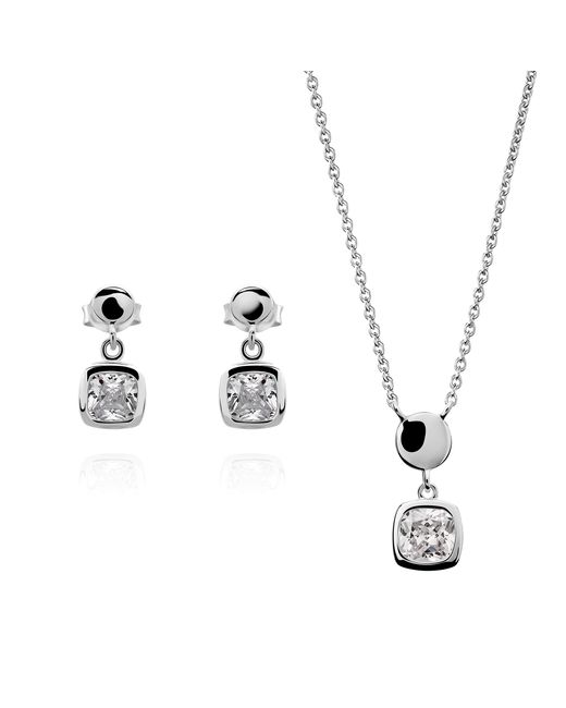 Orphelia White 'Myrela' 925 Sterling Set: Necklace + Earrings