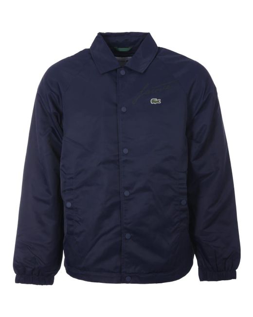 Lacoste Blue Water Repellent Coach Jacket for men