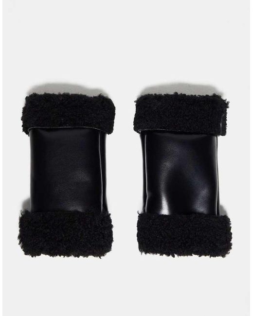 TOPSHOP Black Mia Fingerless Mittens