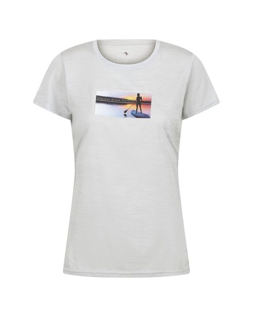 Regatta White Fingal Graphic Crew Neck Short Sleeve Jersey T-Shirt