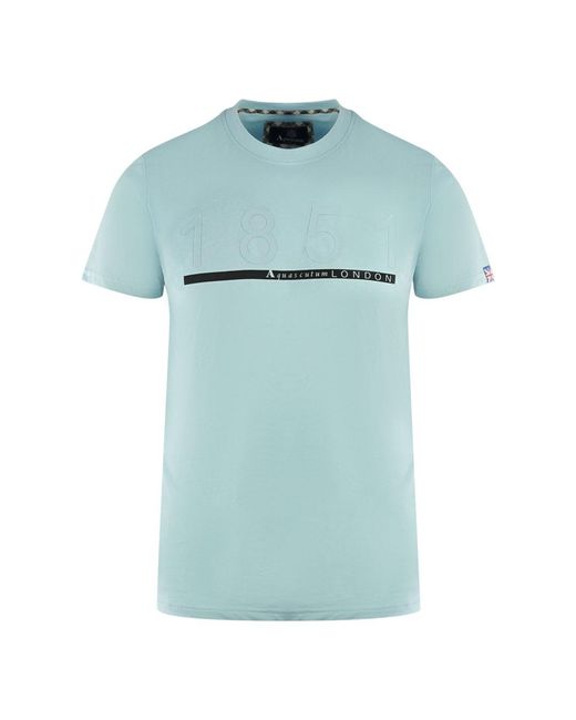 Aquascutum Blue London 1851 Sky T-Shirt Cotton for men