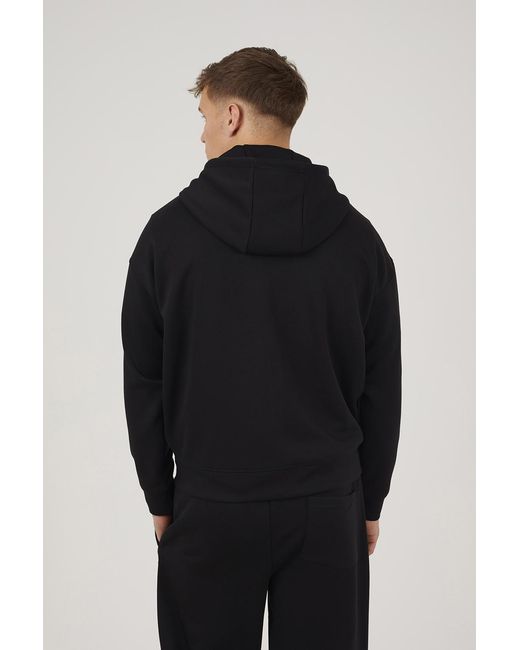 Brave Soul Black Relaxed Fit Zip Through Hoodie for men