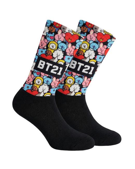 Jenes Socks Blue Funny Printed Long For And