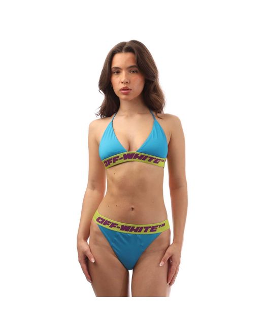 Off-White c/o Virgil Abloh Off White Logo Bikini Set (blauw) in het Blue