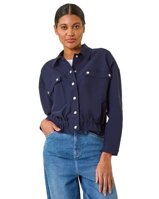 Roman Blue Utility Collared Pocket Jacket