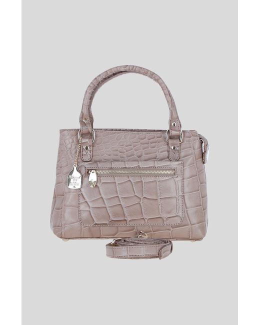 Ashwood Leather Gray Real Handbag With Detachable Crossbody Strap