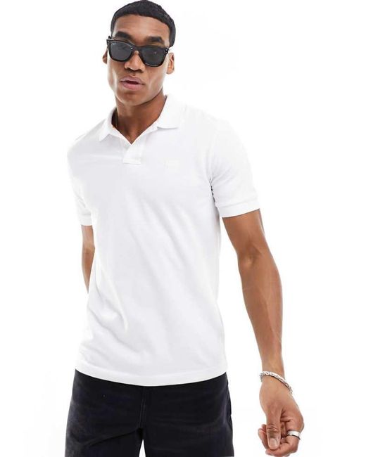 Boss White Passenger Slim Fit Polo for men
