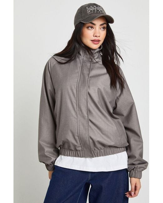 Boohoo Gray Funnel Neck Jacket