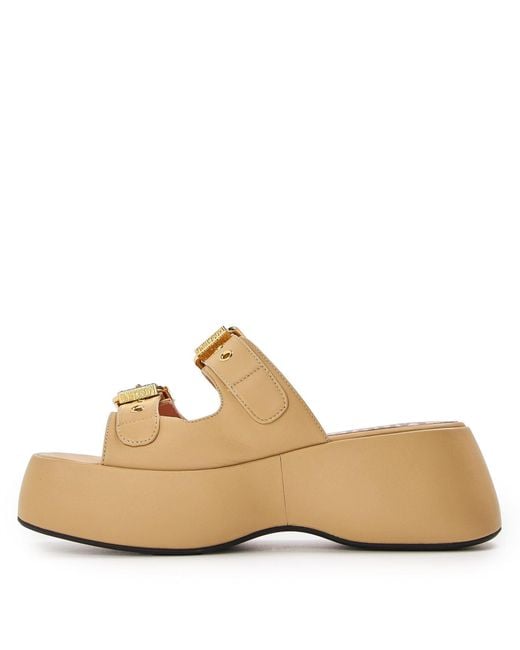 Moschino Natural Flatform Sandals