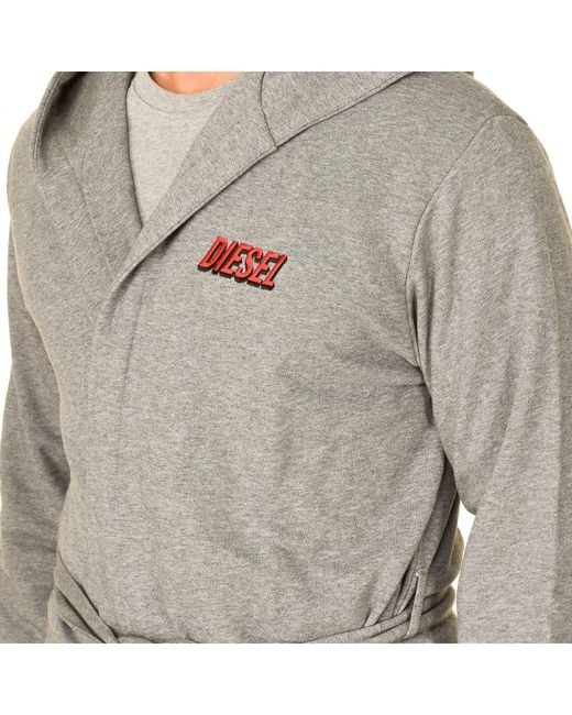 DIESEL Gray Long Sleeve Robe With Knot Closure A03070-0Ceaa for men