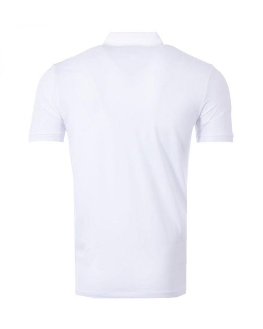 HUGO White Logo Patch Sustainable Slim Fit Polo Shirt for men