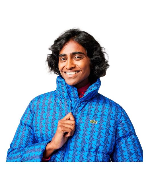 Lacoste Blue Monogrammed Down Jacket