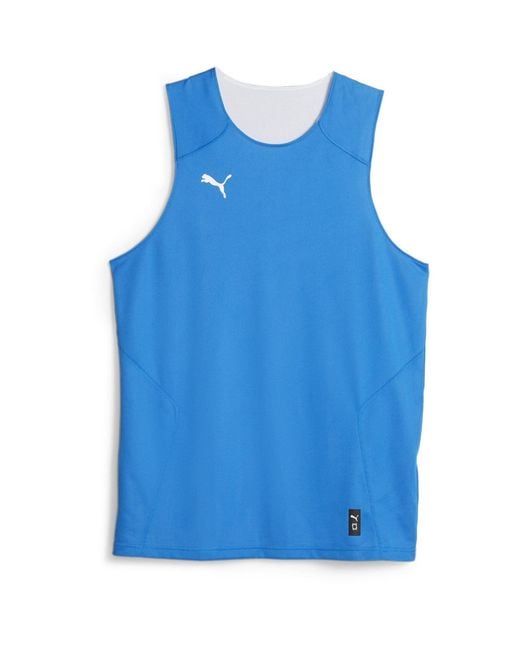 PUMA Blue Hoops Team Reverse Practice Performance Basketball Jersey for men