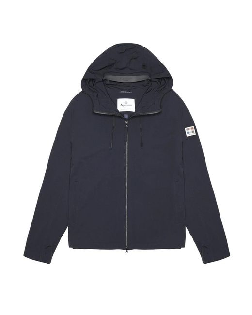 Aquascutum Blue Active Hooded Stretch Windbreaker Jacket for men