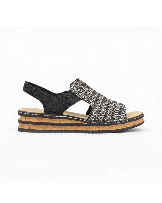 Rieker Blue 62971-00 Ankle Strap Sandals Textile