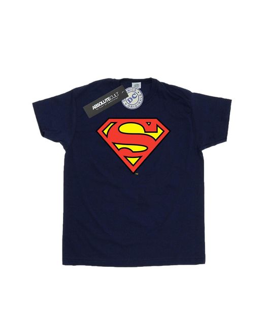 Dc Comics Blue Superman Logo T-Shirt Cotton for men