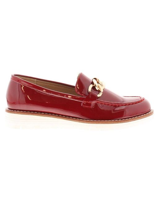 Apache Red Loafer Shoes Ledge Slip On Pu