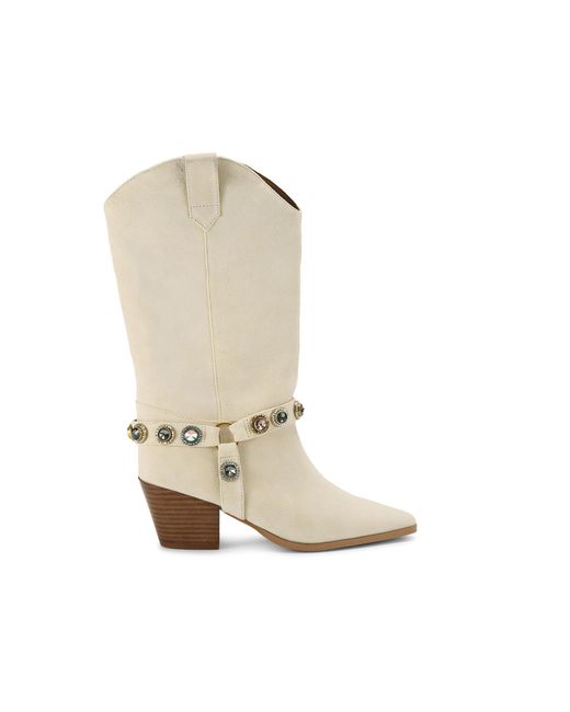 Kurt Geiger Natural Suede Octavia Cowboy Boots