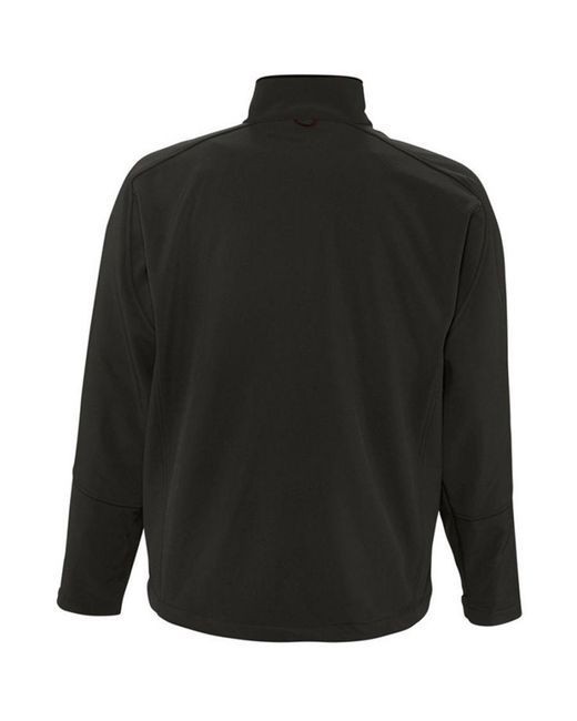 Sol's Black Relax Soft Shell Jacket (Breathable, Windproof And Water Resistant) for men