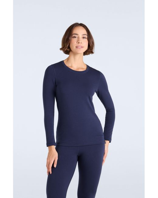 Mountain Warehouse Blue 'Blaze' Thermal Top Warm Cosy Base Layer Long Sleeve Tee Cotton