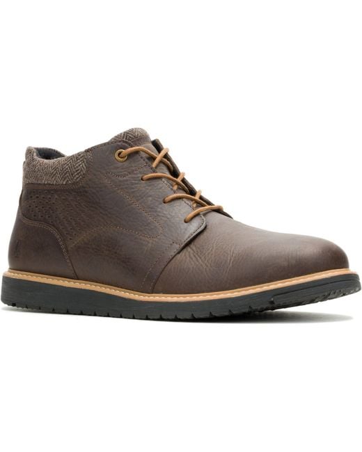 Hush Puppies Brown Jenson Leather Ankle Boots for men