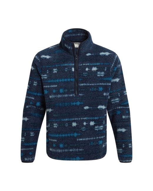 Craghoppers Blue National Trust Rawthey Landscape Fleece Top for men