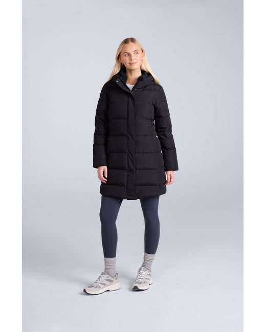 Mountain Warehouse Blue 'Ivy' Down Coat Water Resistant Zip Up Long Hooded Puffer Winter Jacket