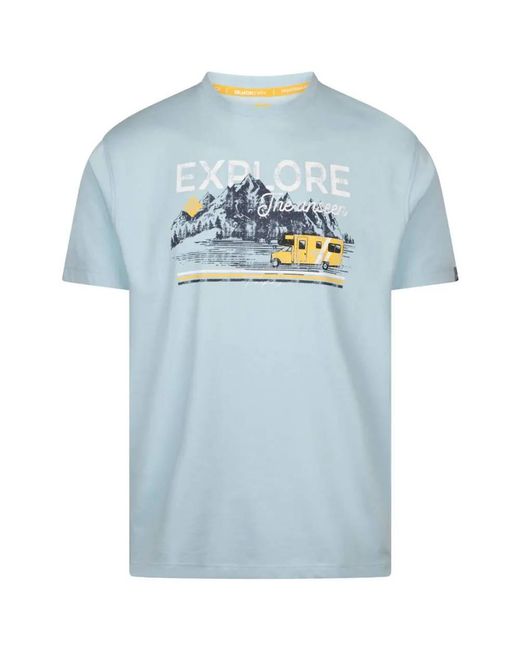 Trespass Blue Thelon Printed Casual T-Shirt (Seafoam Marl) for men