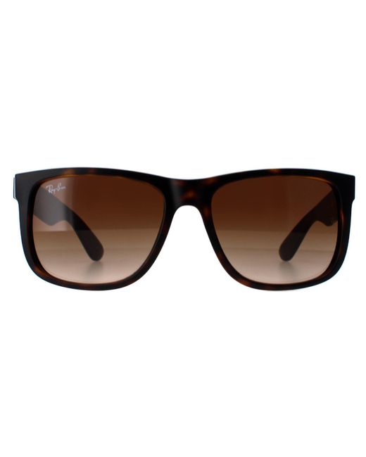 Ray-Ban Brown Sunglasses Justin 4165 710/13 Rubber Light Havana Gradient 51Mm for men